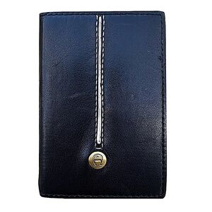 ETIENNE AIGNER Black Lambskin Mini Pocket Phone Book 2 1/2”x 3 3/4”